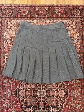 Vintage Houndstooth Pleated Skirt - Black & White
